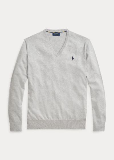 Polo Ralph Lauren Cotton V-Neck Striktrøje Herre Danmark (RIOXW3602)